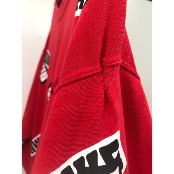 Nike Red Spell Out Graphic Crew Neck Sweatshirt Size XXL - Picture 6 of 10